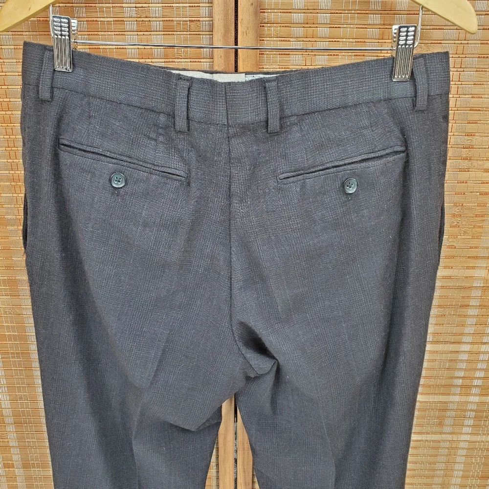 ◇ Banana Republic Mens Gray Wool Flat Front Trousers Size 31/32